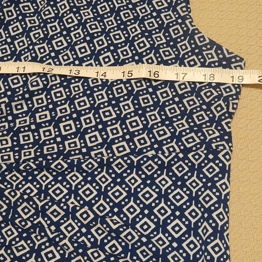 Enfocus Women Blue and White Sleeveless Dress - Picture 9 of 12